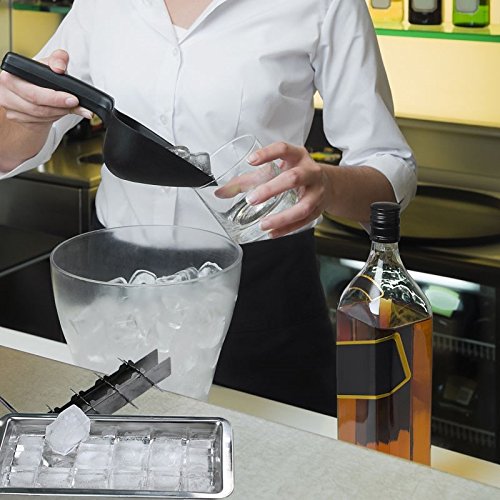 i Kito Stainless Steel Ice Cube Maker Tray - Lever Style Mold for 18 Ice Cubes, 11 1/8" x 4 3/4" x 1 1/