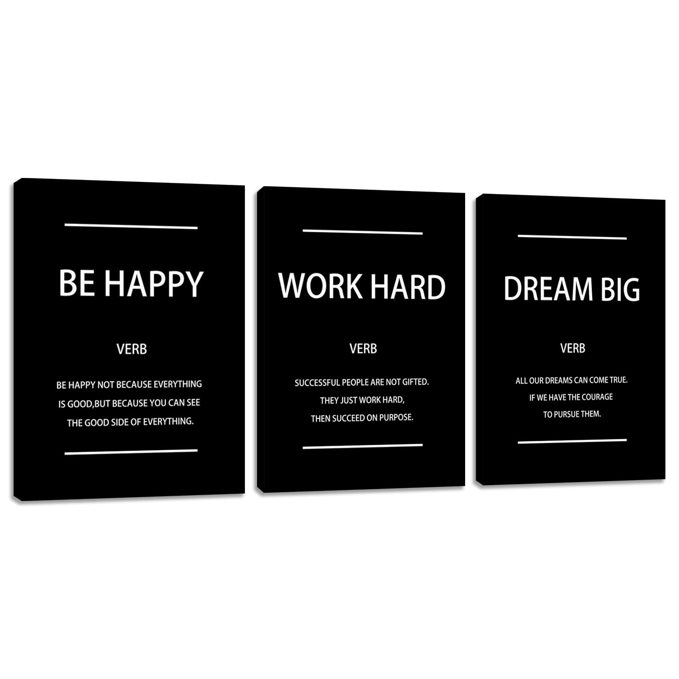 Motivational Affirmation Wall Art Inspirational Poster Prints Encourage Office Wall Decor Art Prints Black Pictures Painting Str