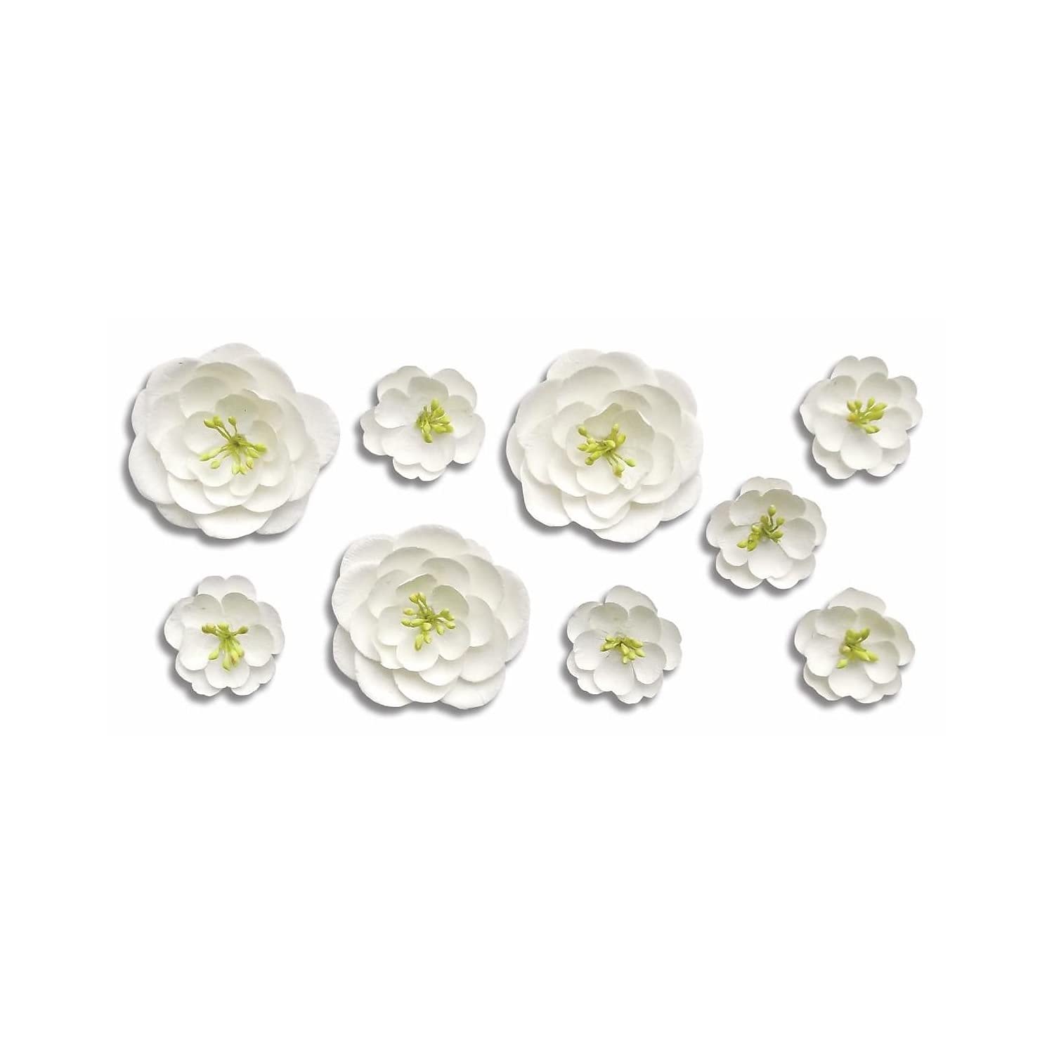 Roommates Rmk3201Gm White Blossom Branch Peel And Stick Giant Wall Decals With Flower Embellishments