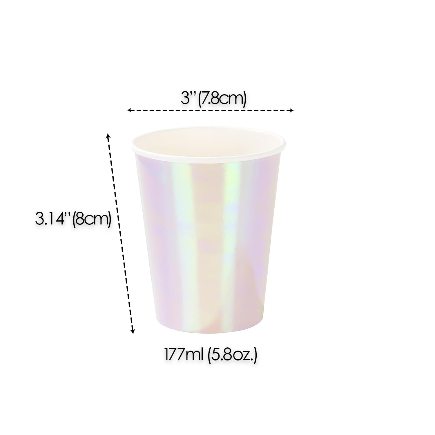 Talking Tables We Heart Pastel Iridescent Shiny Paper Cups For A Birthday Party, Unicorn Party, Or Children'S Party, Pink (12 Pa