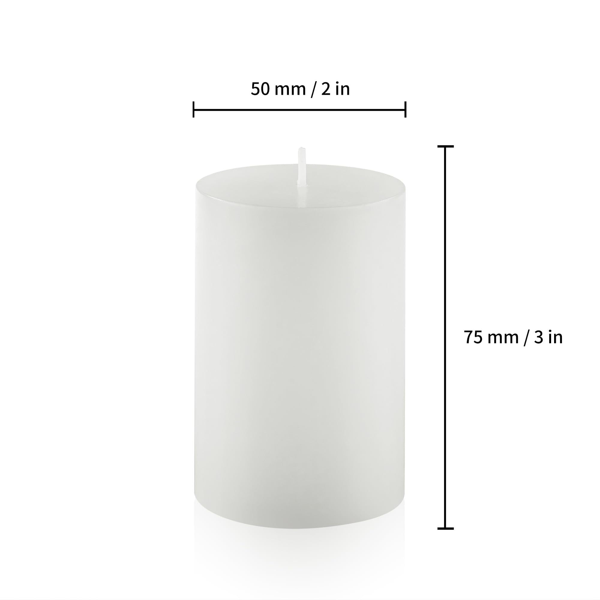 Housecret 25 Pack 2  D x 3  H (20 Hour Burn Time) White Unscented Pillar Votive Candles, Hand Poured Wax Candle Ideal Gifts for