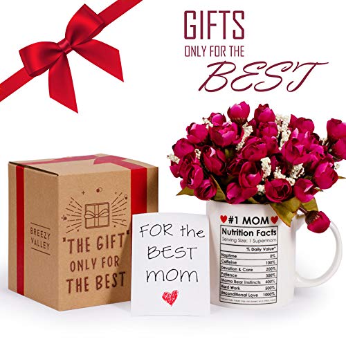 Breezy Valley Best Christmas Gifts For Mom From Daughter Son, 1 Mom Coffee Mug - Mom Christmas Gifts, Birthday Gifts For Moms Gr