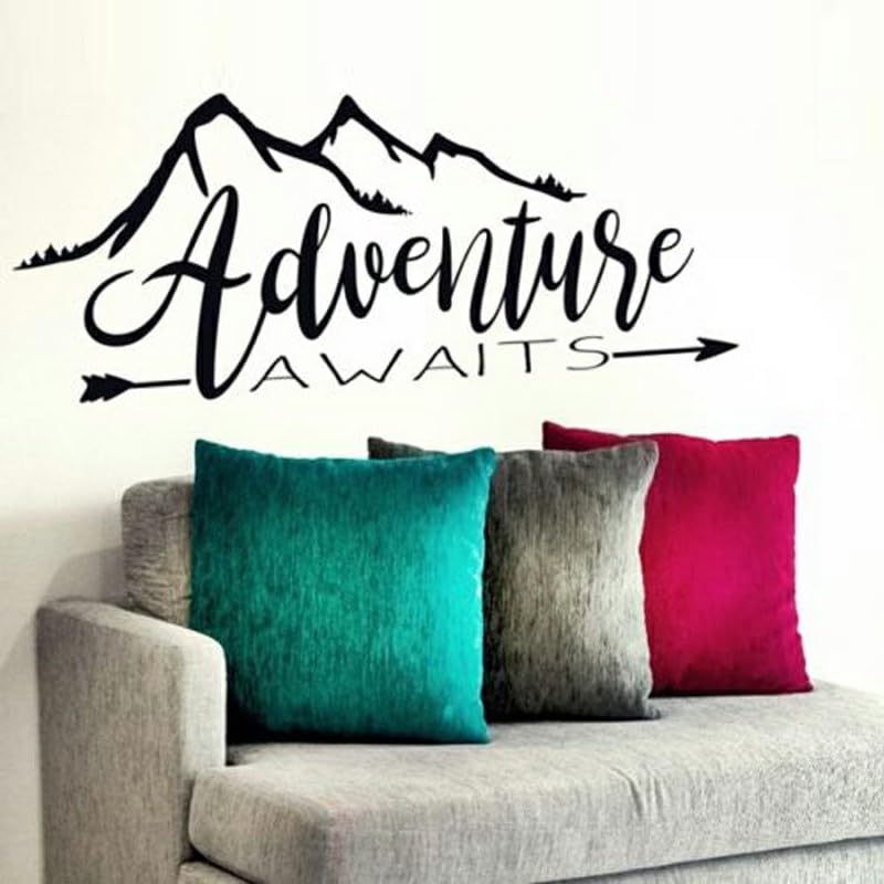GADGETS WRAP Wall Decal Vinyl Sticker Adeventure Awaits Mountains for Office Home Wall Decoration