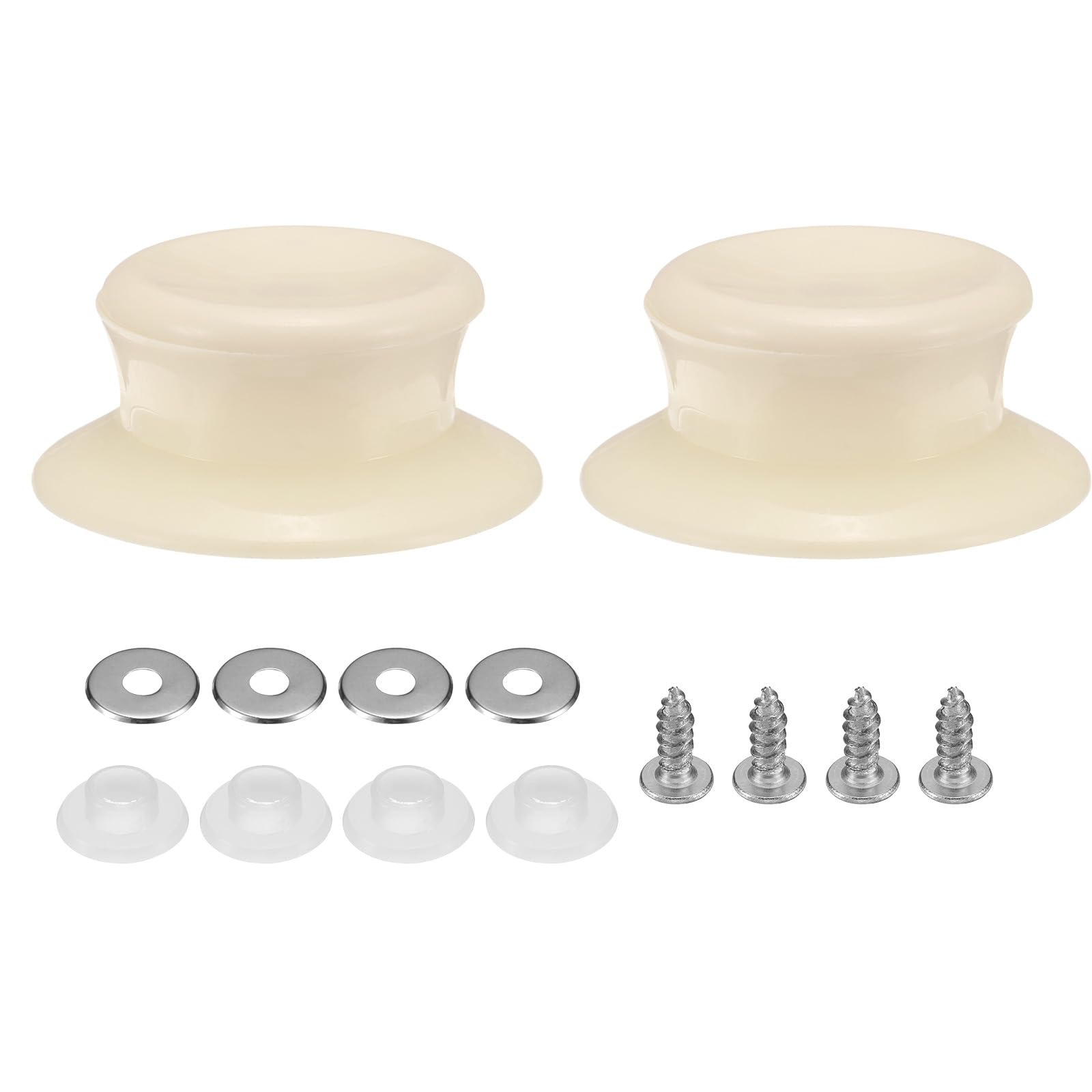 uxcell 2pcs Pot Pan Lids Replacement Knob, Plastic Pan Cover Holding Handles Fits Skillets and Kitchen Cookware Covers, Beige