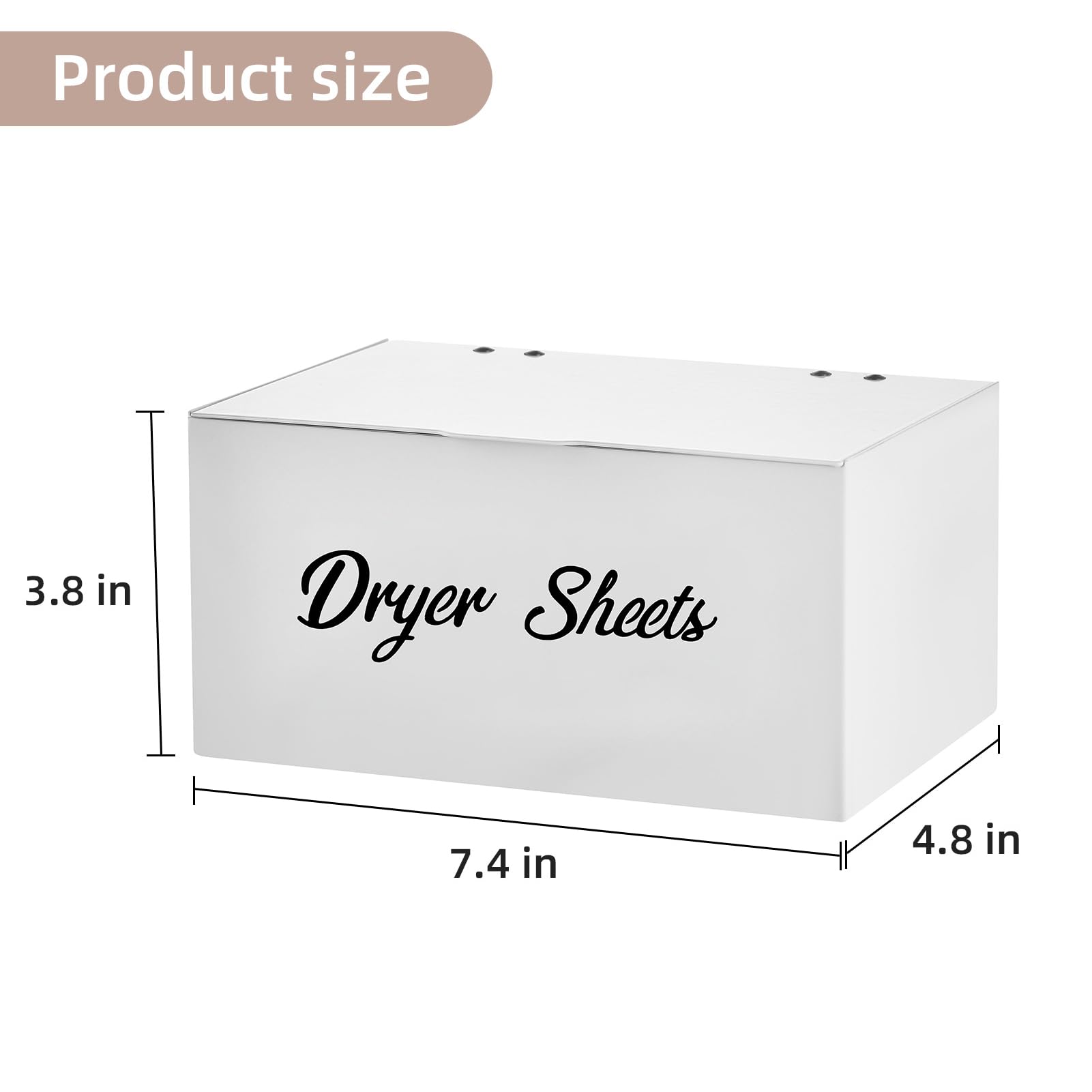 Dryer Sheet Holder For Laundry Room,Metal Dryer Sheet Container With Lid,Dryer Sheet Dispenser For Laundry Storage And Organizit