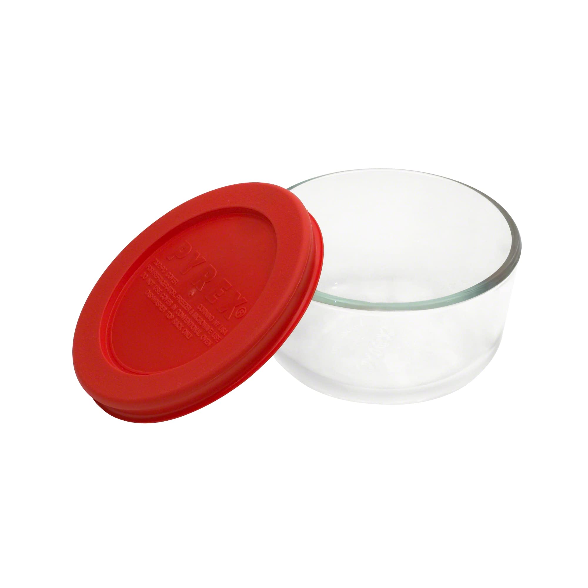 Pyrex Simply Store 1-Cup Glass Food Storage Container, BPA-Free Red Lid, Microwave & Oven Safe, Model 1070791