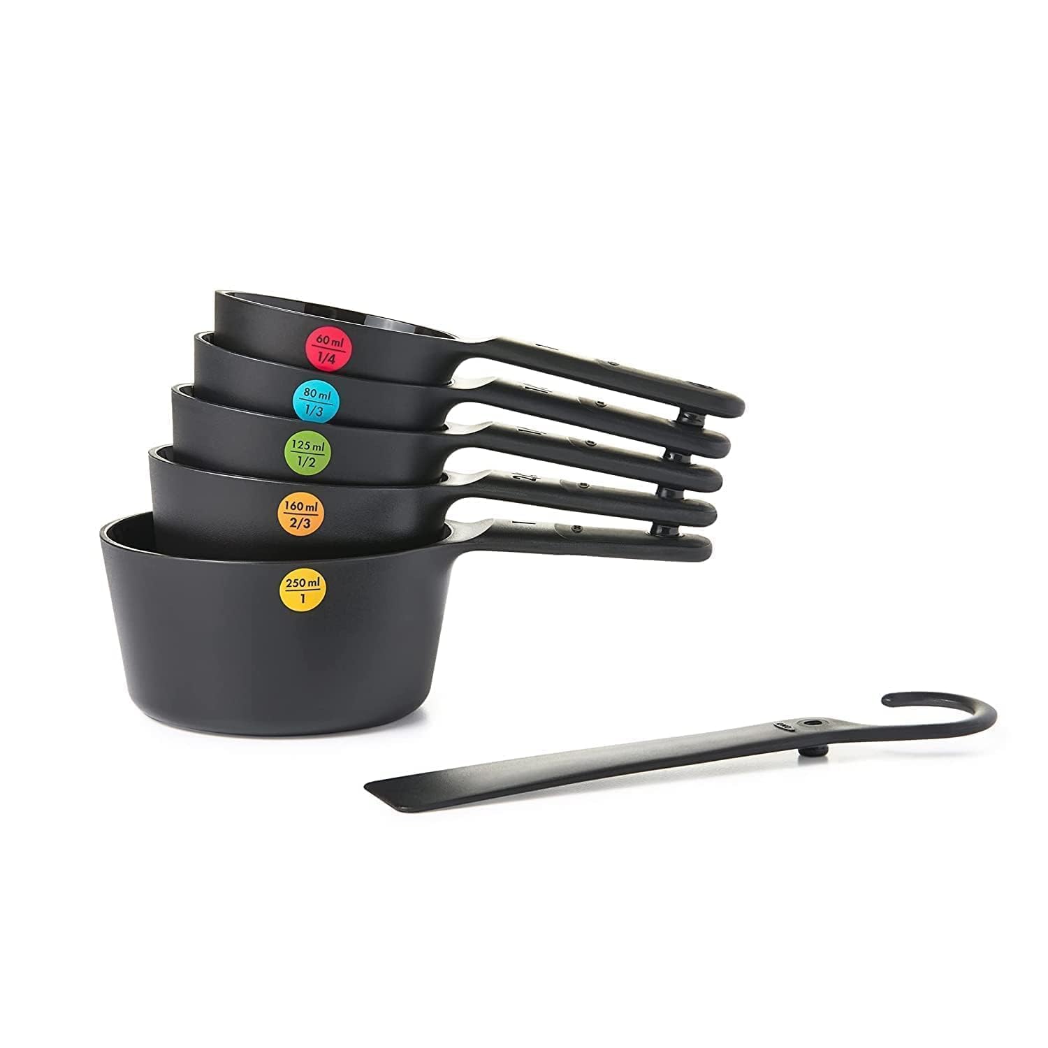 Oxo Measuring Cup Set 6 pcs in Black, 8.89 x 12.7 x 24.77 cm