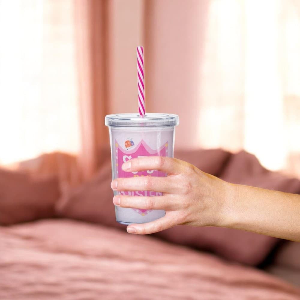 C.R. Gibson Super Big Sister Pink Insulated Small Acrylic Tumbler for Girls  10 fl. Oz.  Pink
