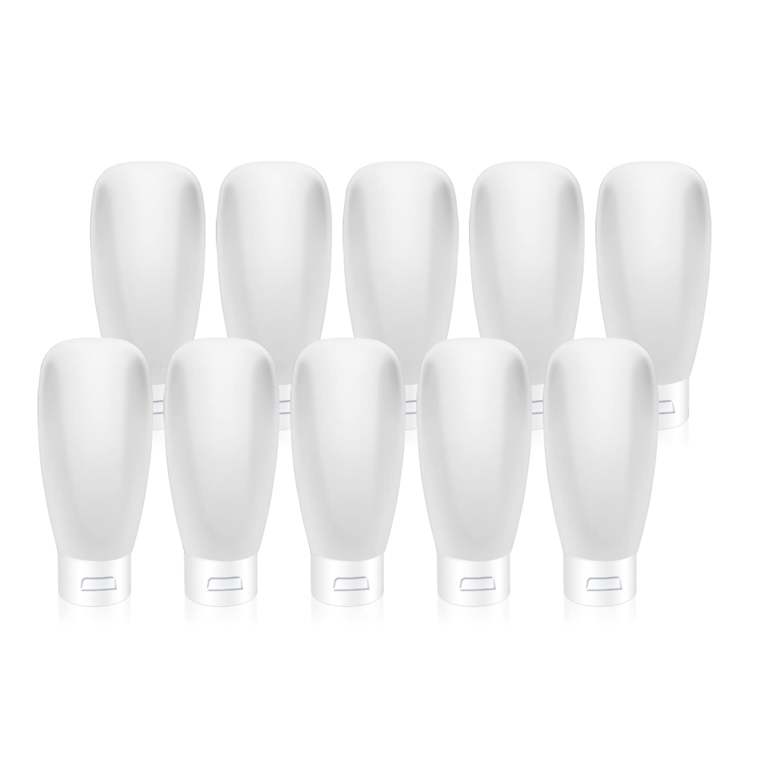 10 Pack 60Ml/2Oz Plastic Squeeze Tubes Travel Bottles Refillable Translucent Frosted Soft Cosmetic Container With Flip Cover For