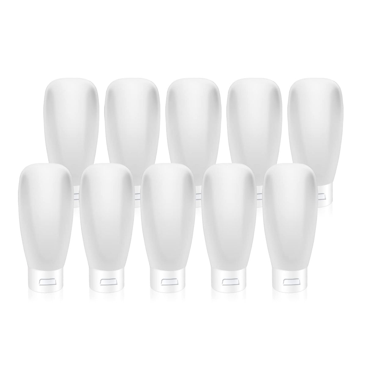 10 Pack 60Ml/2Oz Plastic Squeeze Tubes Travel Bottles Refillable Translucent Frosted Soft Cosmetic Container With Flip Cover For