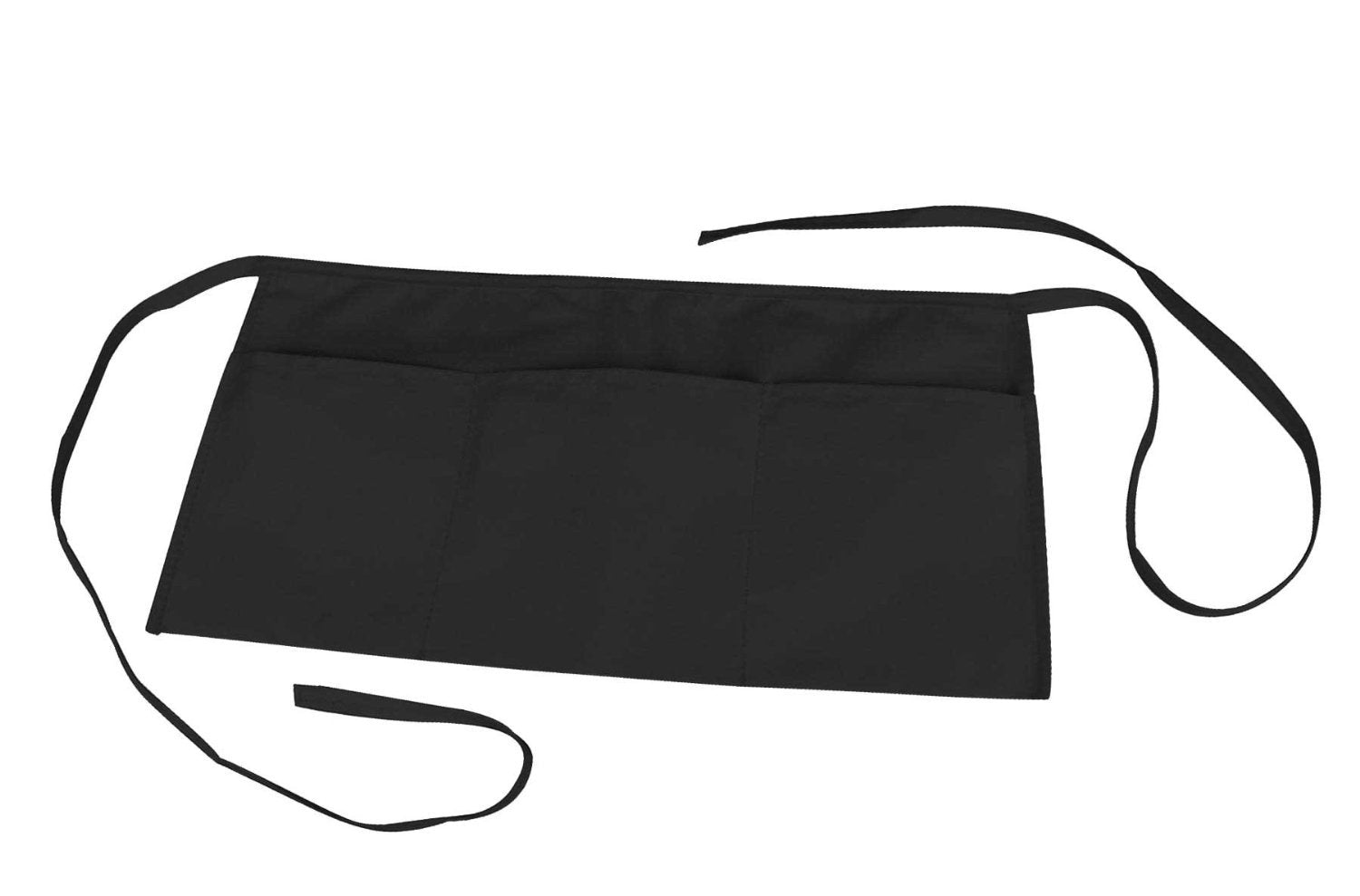 ProEquip Waist Apron with 3 Pockets Poly Cotton Commercial Restaurant Home Bib Spun, Comes in 1, 3, 6, 12, 50, 100-Pack, Black, 
