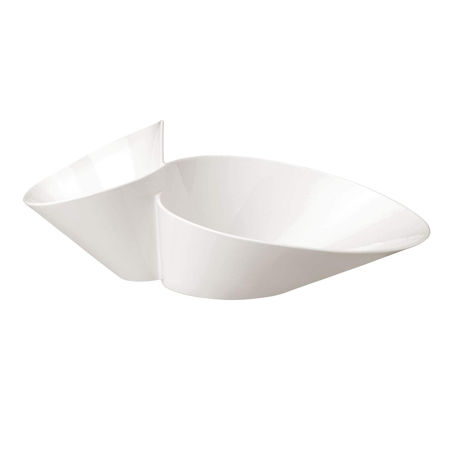 Villeroy & Boch Porcelain New Wave Chip and Dip, 19.25 inches, White