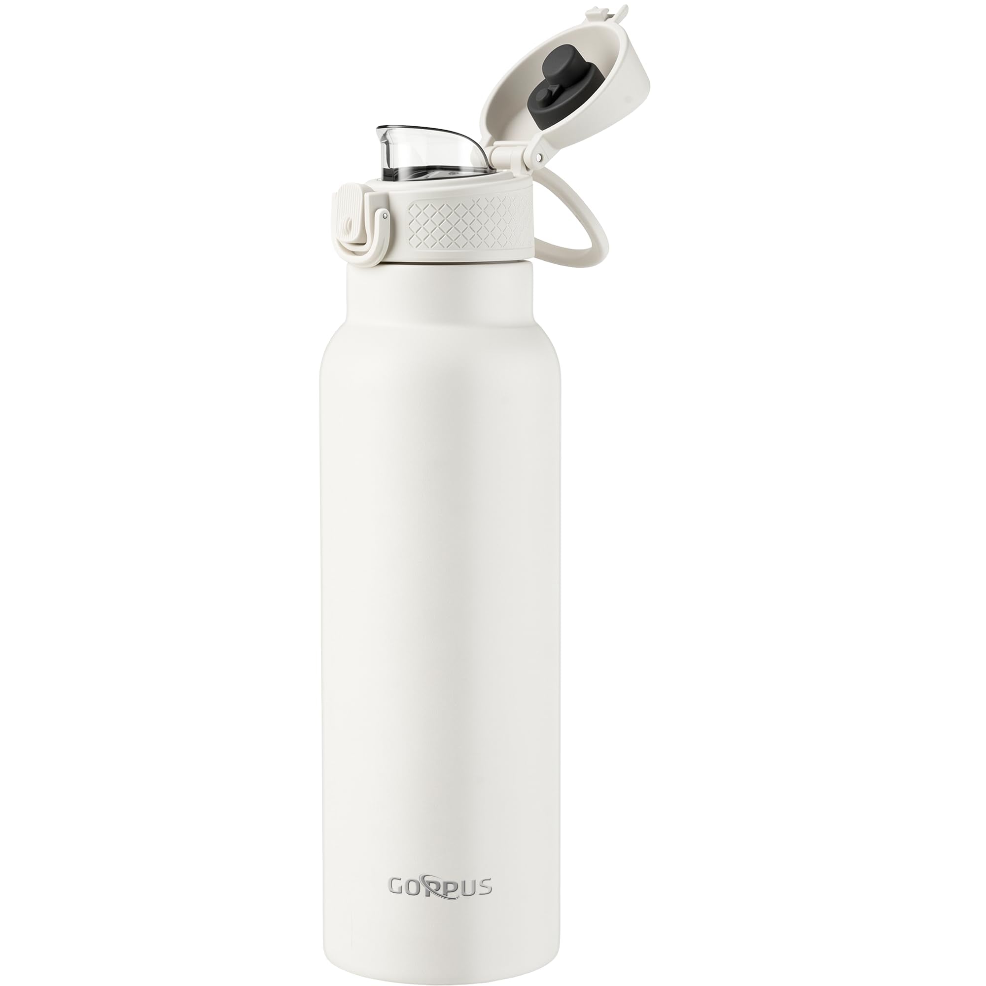 GOPPUS 25 oz Insulated Water Bottle with DirectDrink Lid,Keep Cold 24H,LeakProof Stainless Steel Bottle Ideal for the Gym,Trav