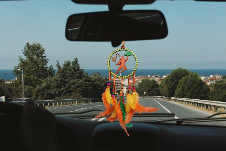 Varenyam Car Mirror Hanging Accessories, Handmade Dream Catcher For Car, Home, Gift, Wall Hanging, Wind Chime, Car Decoration Ac