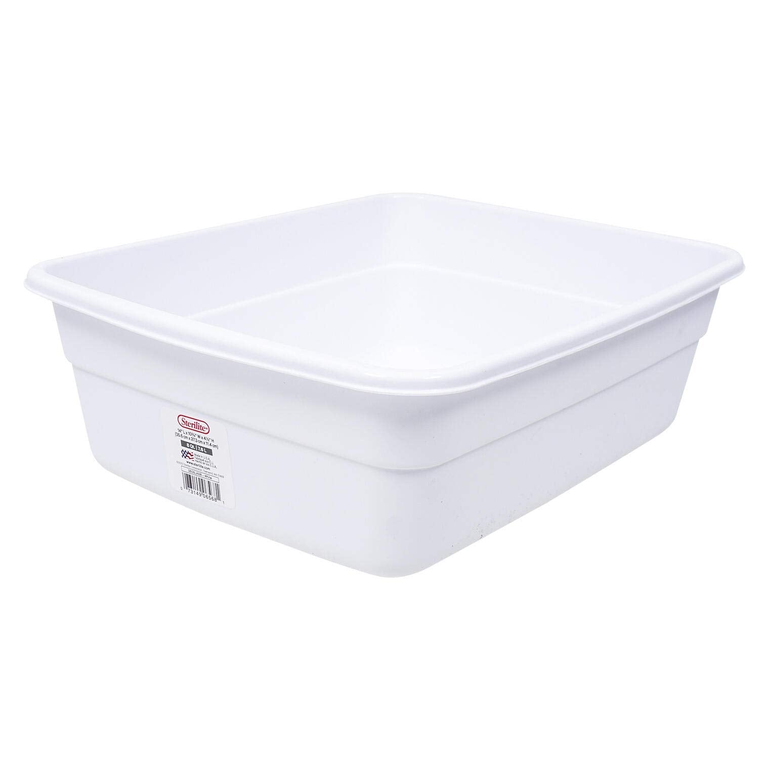 4SGM Sterilite Small White 8 Qt. Dish Pan  14 L X 10.75 W X 4.5 H