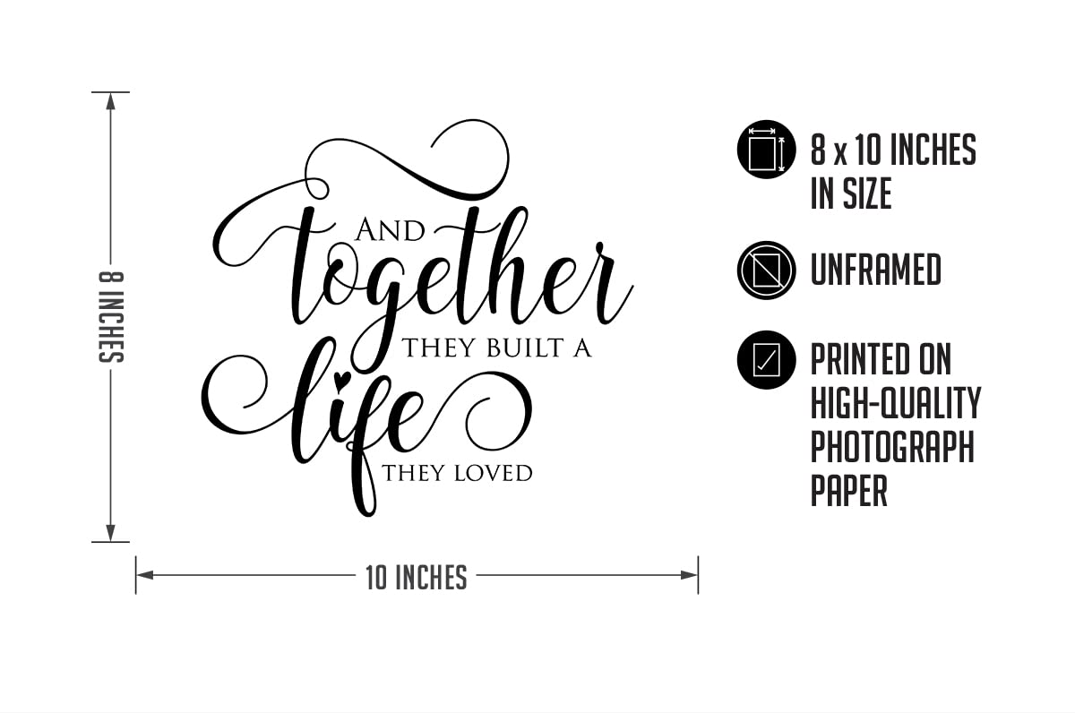 And Together They Built A Life They Loved - Master Bedroom Decor - Minimalist Wall Art - Romantic Bedroom Wall Decor For Couples