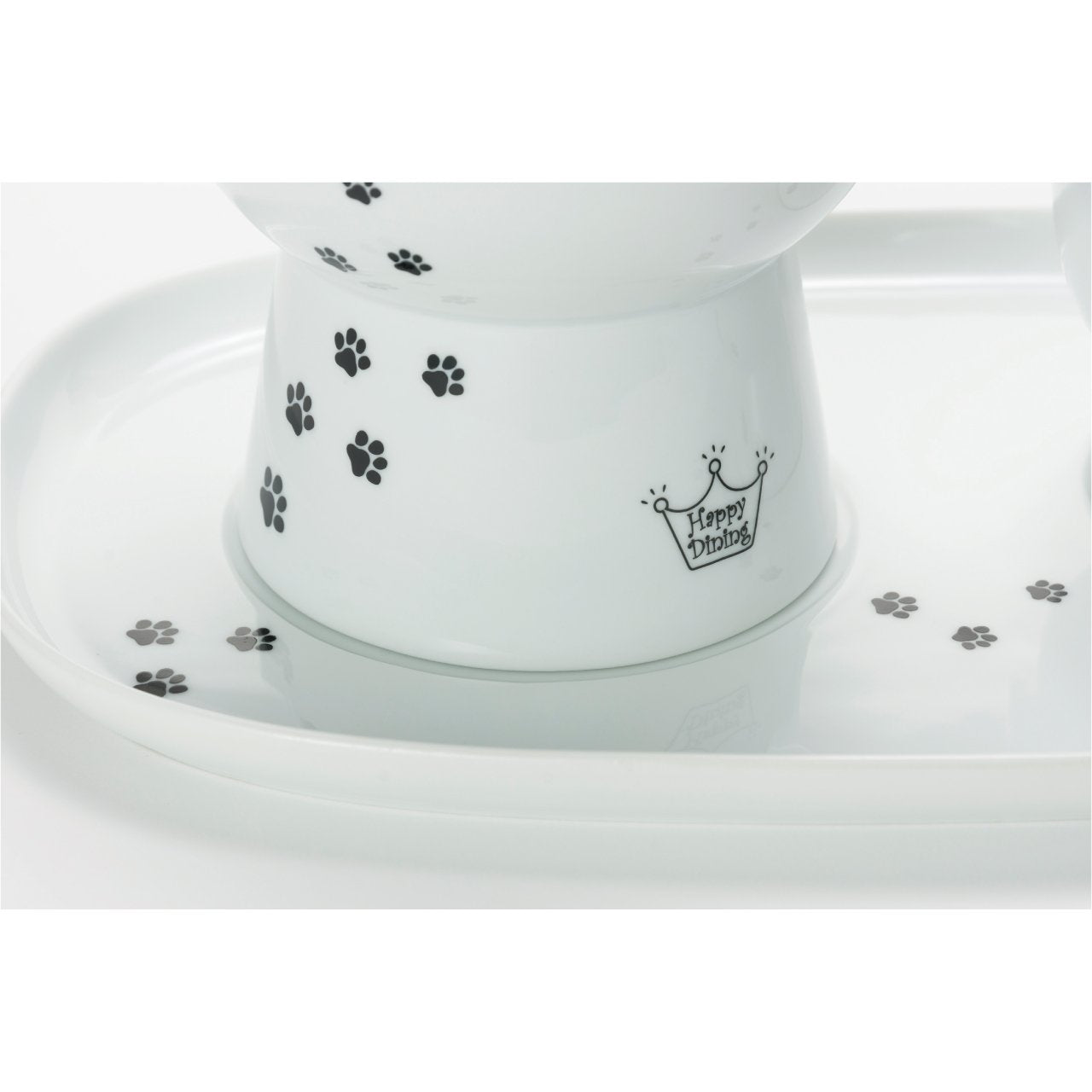 Necoichi Raised Cat Bowl Dining Tray (White, Single)