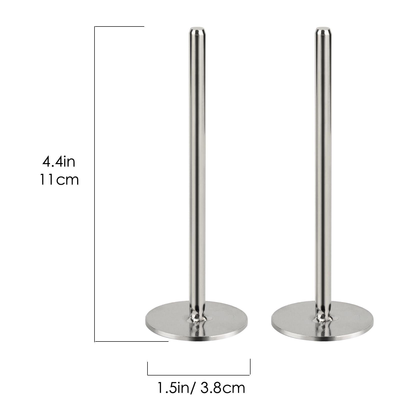 Cayanmydery 2 Pieces Stainless Steel Cake Heating Core, 4.4 Inch, 1.5 Inch Silver Heating Rod Cake Baking Supplies Cake Decorati