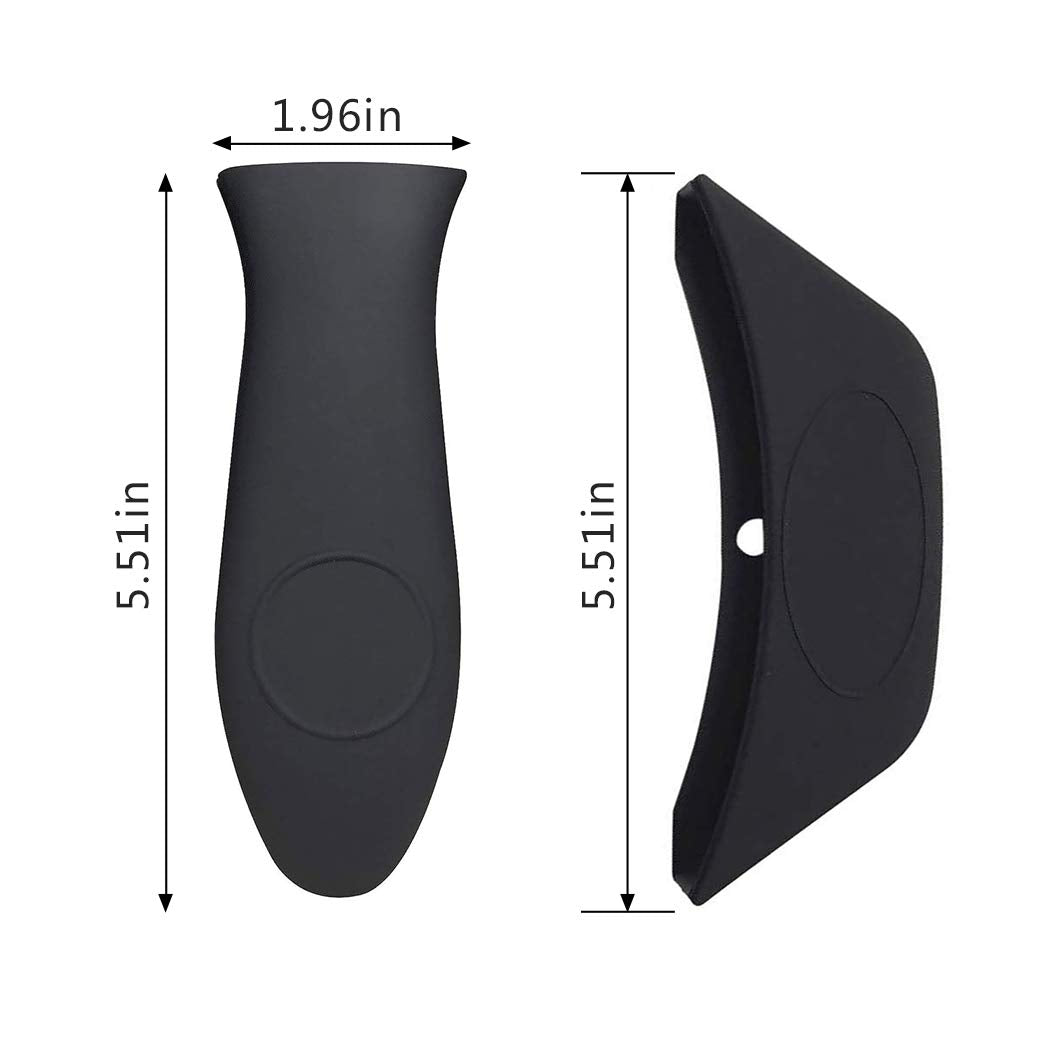 Silicone Hot Handle Cover, Assist Pan Holder For Cast Iron Skillets And Traditional Pots - Black