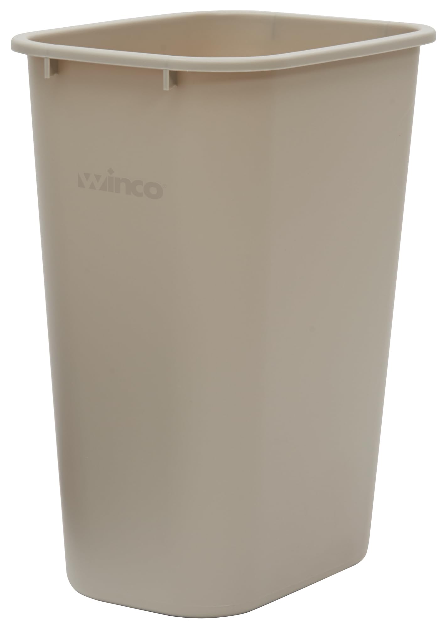 Winco PWR-41BE Waste Basket, 10 Gallon, Plastic ,Beige