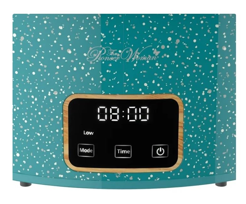 Stunning Pioneer Woman 6 Qt Slow Cooker Locking Lid Digital Healthy Eating - (Teal~Speckle)
