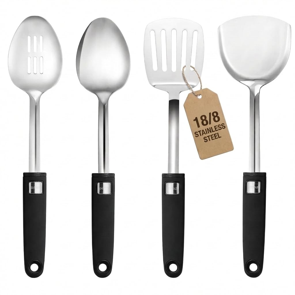 4pcs Stainless Steel Kitchen Utensils 18/0 Cooking Utensils Set