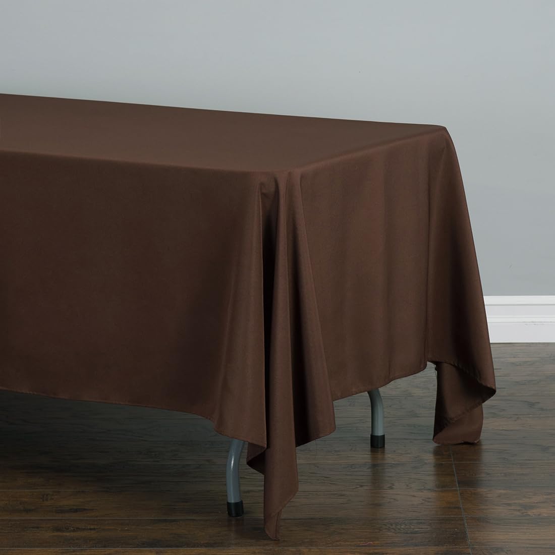 Ltc Linens 10 Pack Rectangular Tablecloths Brown 70 X 120 Inch For 6 Or 8 Ft Chocolate Rectangle Banquet Tables With Half-Drop-S