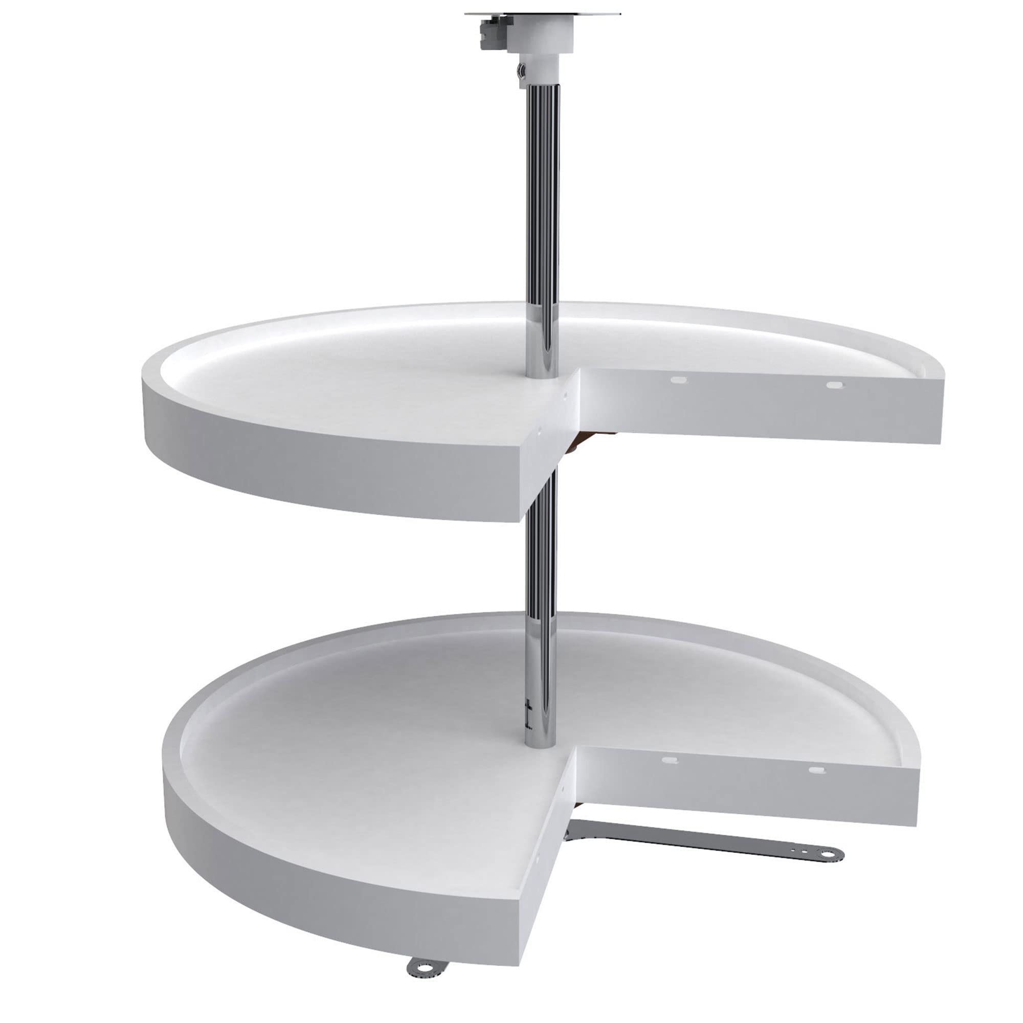 Rev-A-Shelf 2 Tier Pie-Cut Lazy Susan For Corner Base Cabinets, Plastic, 24'' Double Shelf Swivel Kitchen Spice/Can Organizer, W