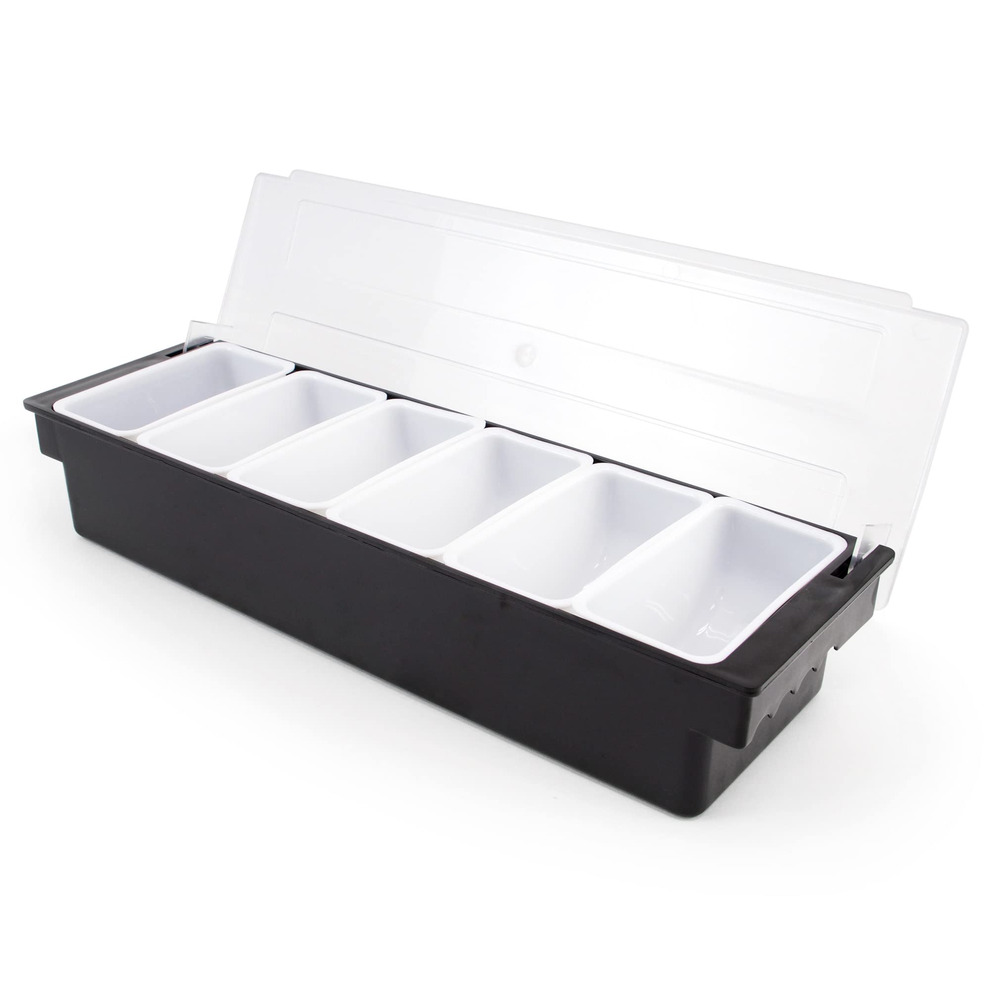 Cocktailor 6 Tray Bar Top Food & Garnish Station with Lid  Condiment Dispender for Bartending, Taco Bar, Ice Cream, Fruit, Sala