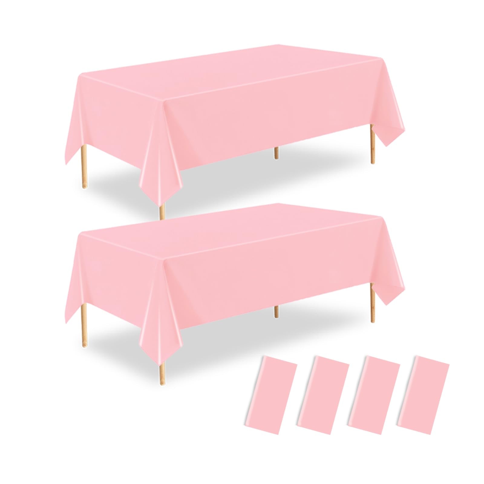 ZHIAXTON 4 Pack Pink Plastic Table Cloths Disposable,54 X 108 Inch Table Cloth Rectangle for Birthday Party,Wedding,Baby Shower,