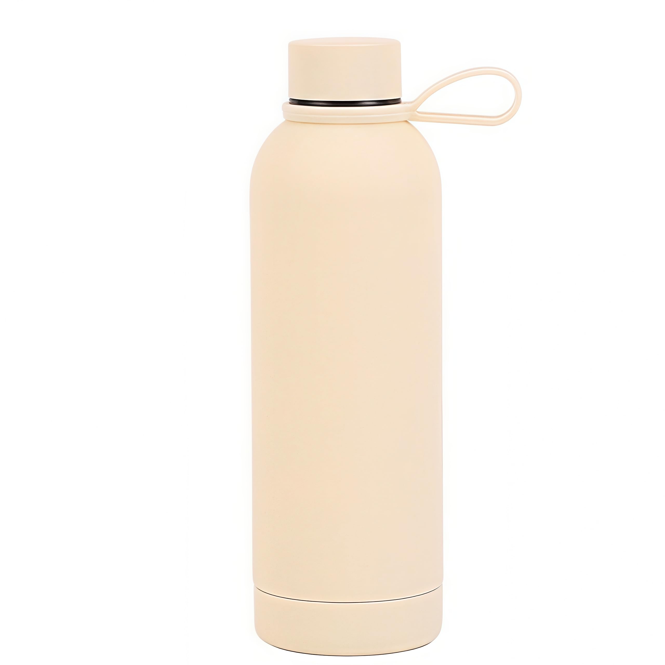 FAMKX Stainless Steel Double wall Insulated Narrow Mouth Sports Water Bottle With Handle, Cola Shape Vacuum flask(Light Yellow)