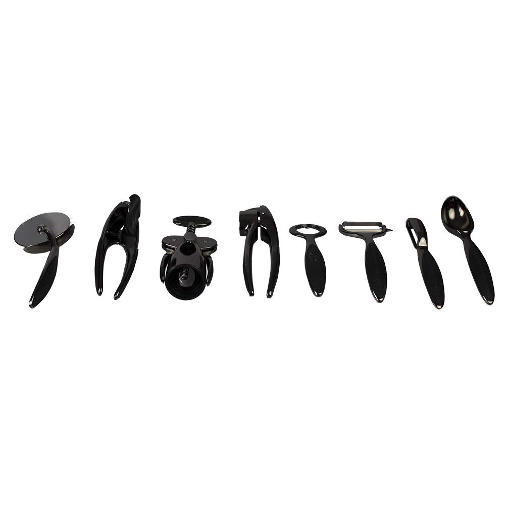 Home Basics Ice Cream Scoop, Nova Collection Zinc Kitchen Gadgets Tool With Smooth Grip, Easy To Use, Store And Clean, Black Ony