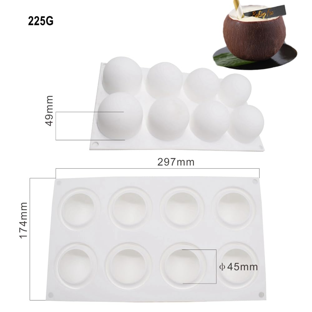 Baking Accessories And Tools Silicone Chocolate Mold Silicon Ball Cake Moulds 3D Half Sphere Candy Truffle Baking Tray (Round D_