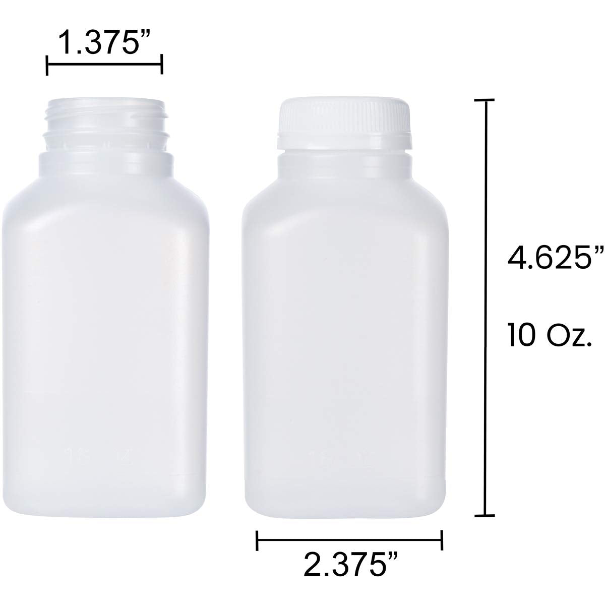10 Oz Empty Plastic Juice Bottles With Tamper Evident Caps - 33 Pack Drink Containers - Great For Homemade Juices, Milk, Smoothi