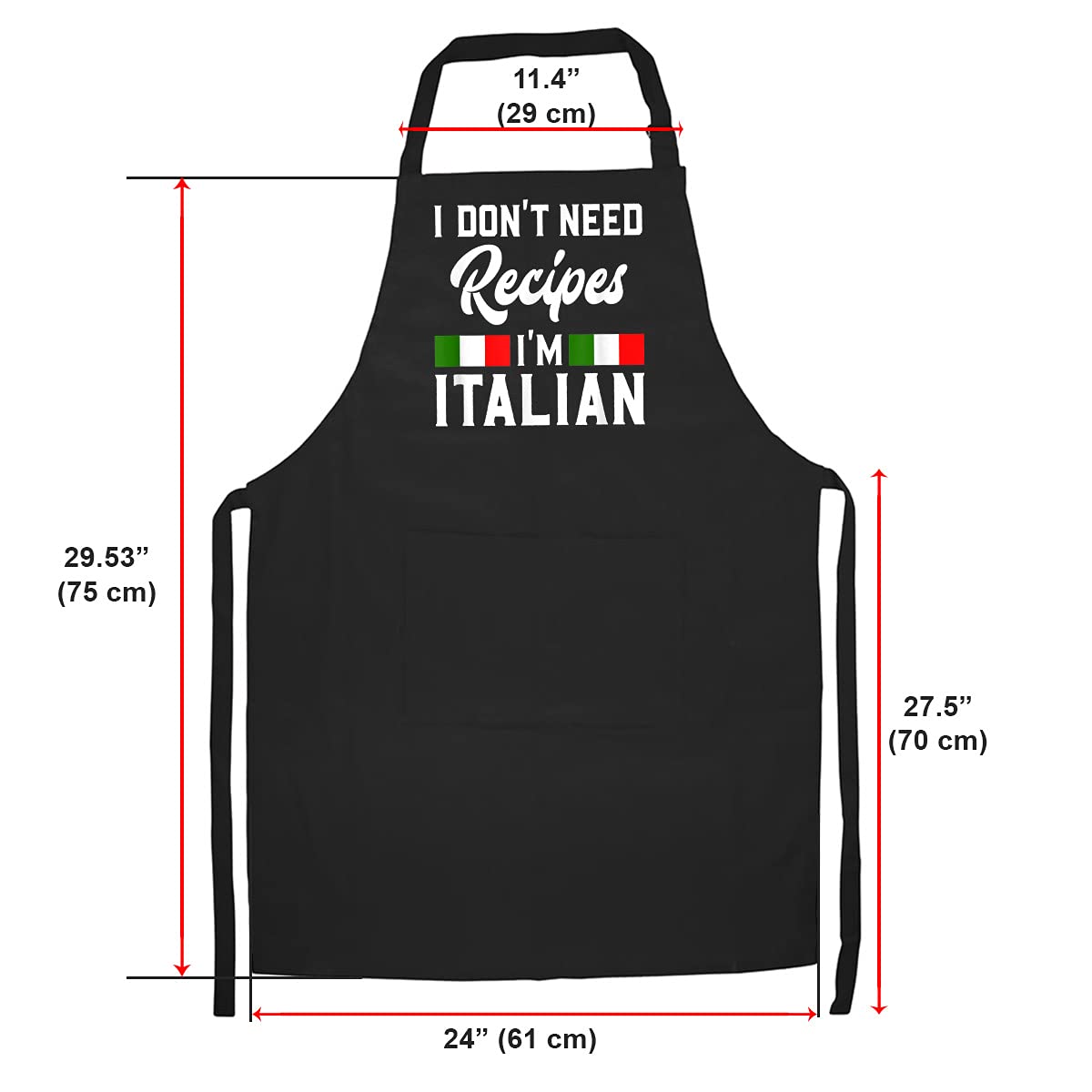 I Don 'T Need Recipes I 'M Italian - Italy Chef Cook Gift Kitchen Apron - Gift On Birthday Presents/Christmas And New Year For Y