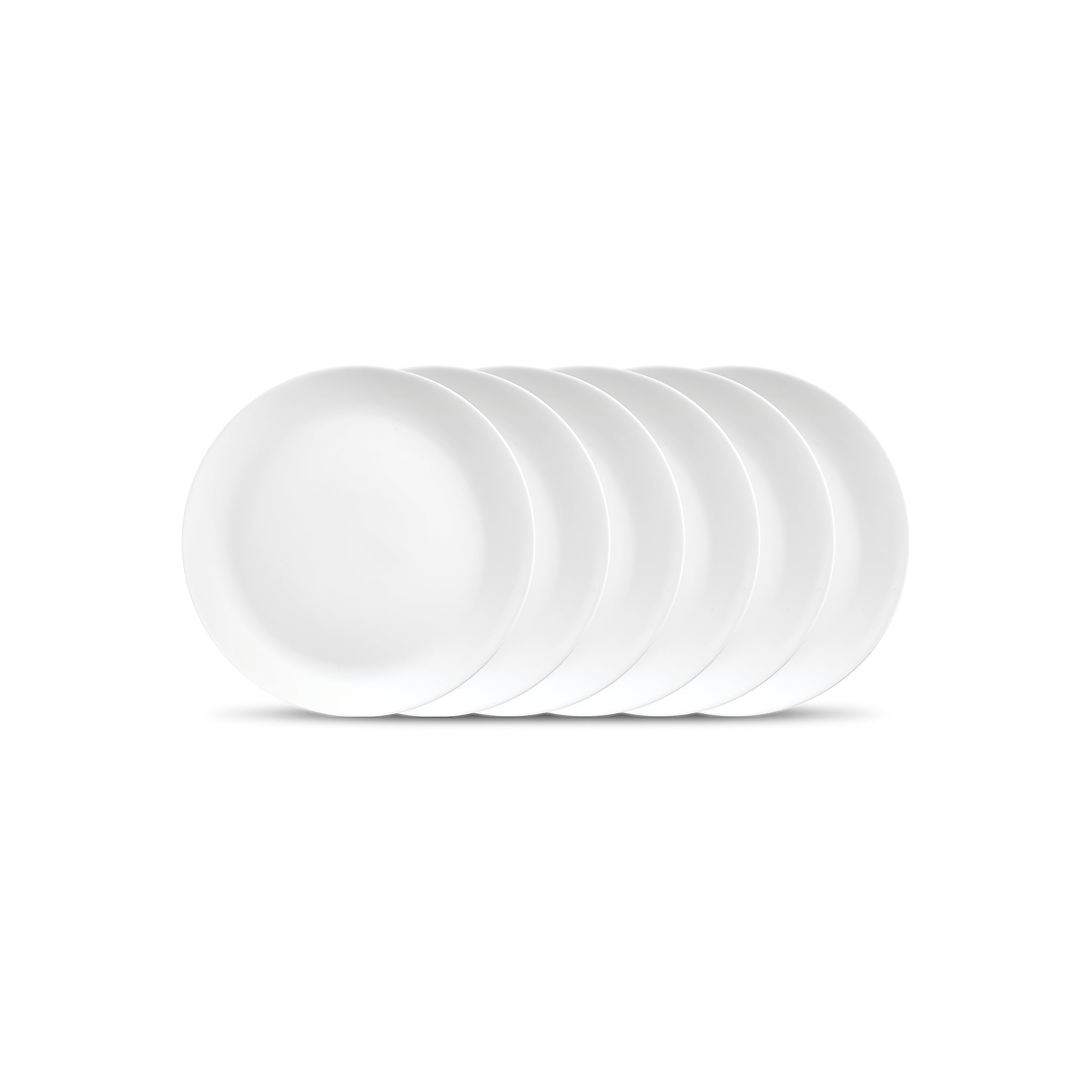Diva By La Opala, Cosmo Collection, Opal Glass Quarter Plate Set 6 Pcs, Plainware, White