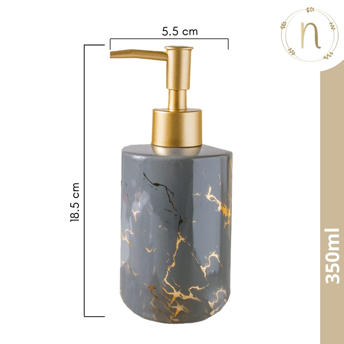 Nestasia Long-Lasting Liquid Marble Finish Shampoo Dispenser Bottle For Bathroom|Liquid Dispenser For Kitchen|Soap Dispenser For