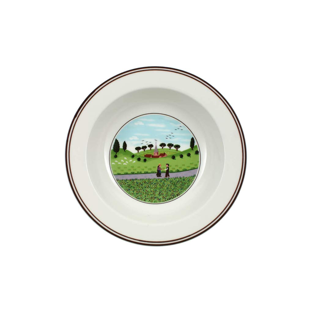 Villeroy & Boch Design Naif Rim Cereal #6-Friend Meeting, 7.75 In, White/Colorful