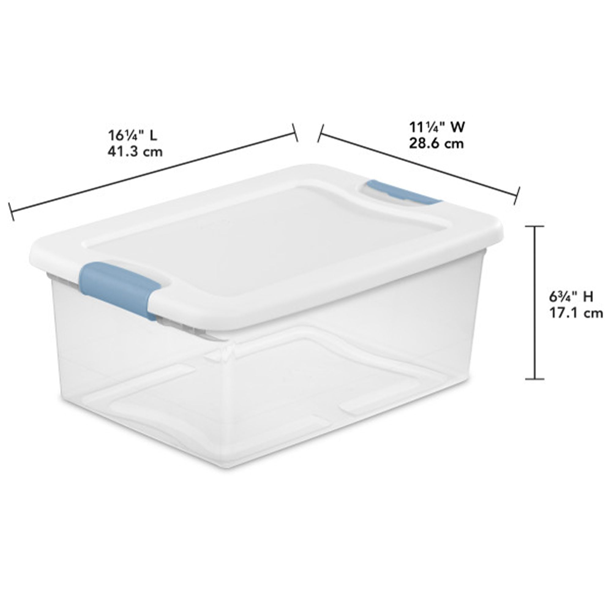 Sterilite 36-Pack Latching Box, Stackable Storage Bins With Lids, Clear Plastic, 15 Quart
