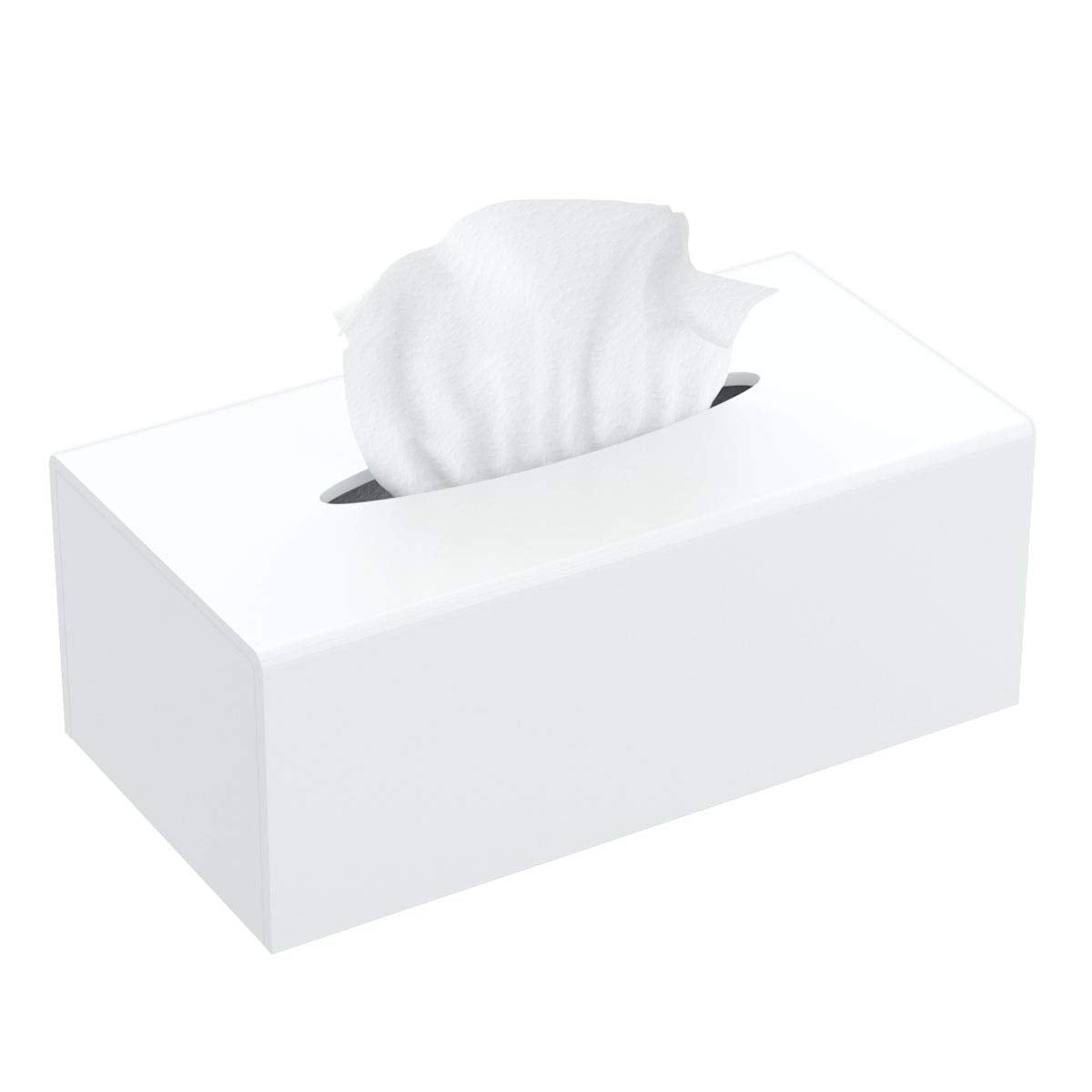 Femeli Acrylic Tissue Box Cover,Rectangular Facial Tissue Holder Case Dispenser For Bathroom Kitchen Bedroom Office