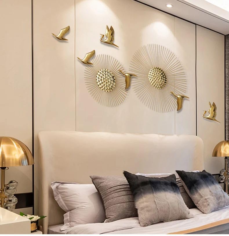 ZOVE Metal Wall Art Iron Wall Hanging Home Decoration Perfect for Living Room, Hotel & Restaurant/Bedroom/Drawing Room (GOLDEN,