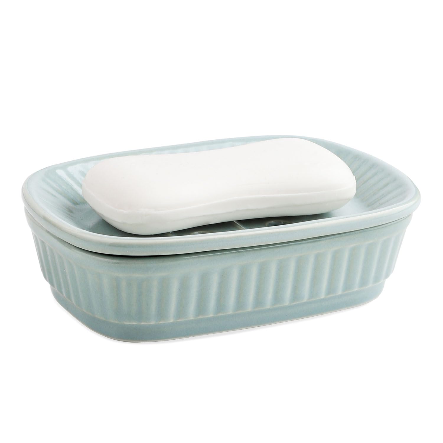 Vanenjoy Green Ceramic Soap Dish, Self Draining Soap Dish For Kitchen Sink, Decorative Bathroom Soap Dish, Kitchen Sponge And So