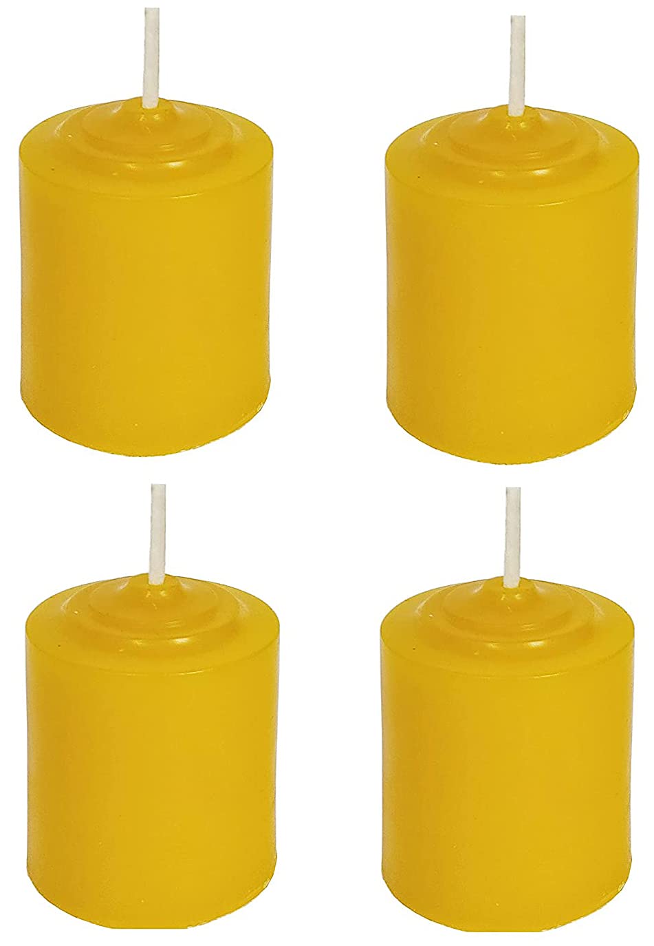 Pure Indian Candle Handpourd Sandalwood Amber Scented Yellow Wax Votive Candle PIC2019VC008 (Pack of 4 Pcs.) Burn Time 10 Hrs.