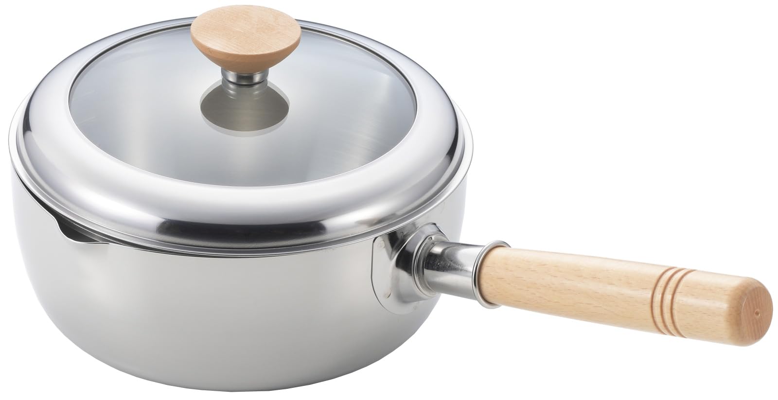 Yoshikawa Seen! SJ3817 Wooden Handle Saucepan, 7.9 inches (20 cm)