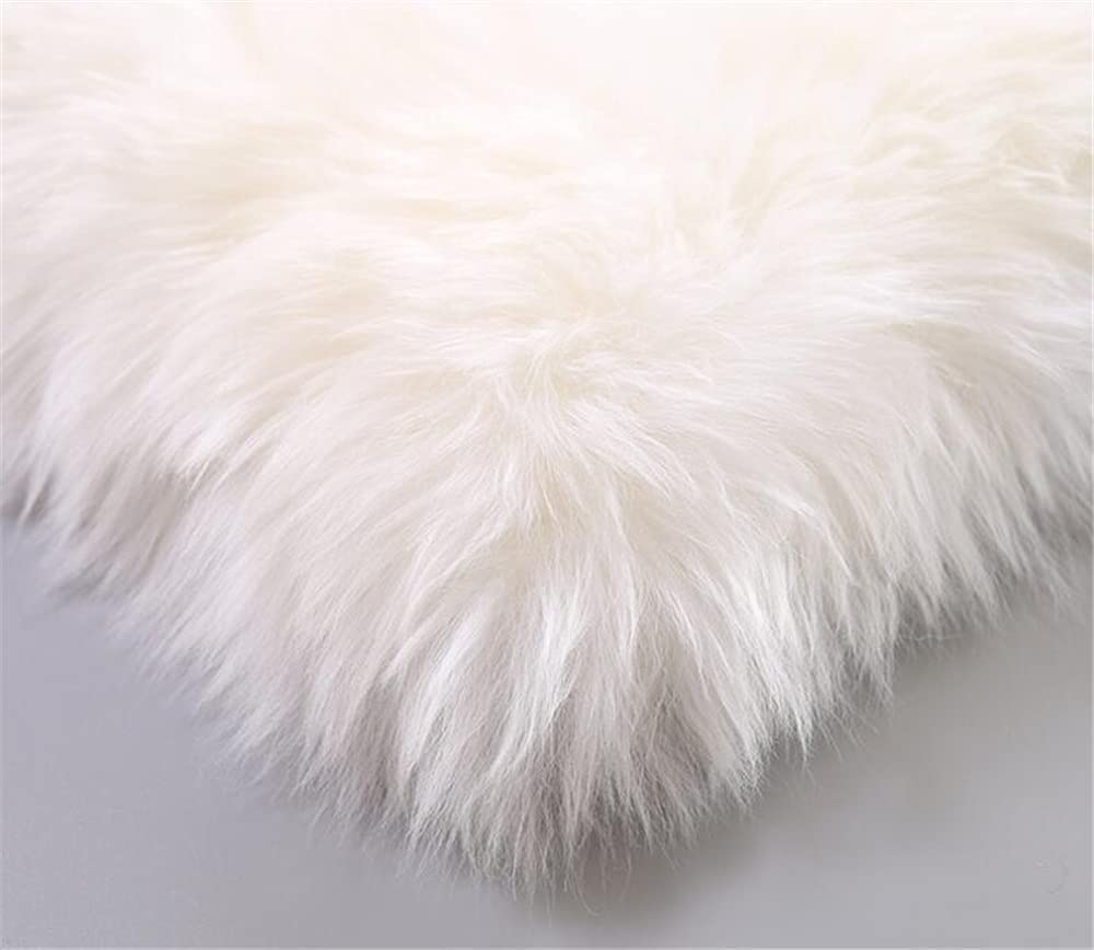 OKAYDA Sheepskin Seat Cushion - Luxury Lambskin Chair Pad, Soft Wool, Non-Slip Backing, 1 Count, White