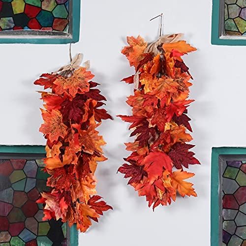 Halloween Garland Decor Black Indoor Halloween Table Decorations Fall Wall Hanging Maple Leaves Artificial Black Maple Leaf Vine