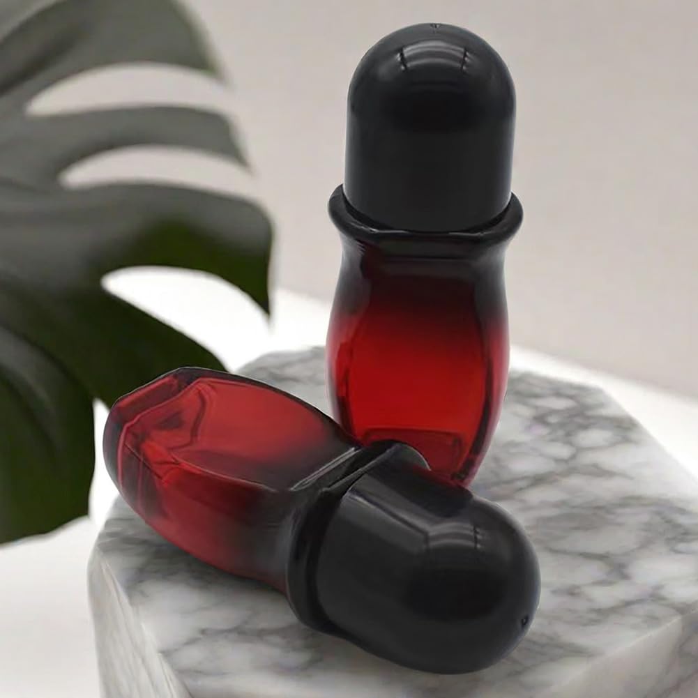 Bflcttbd 2Pcs 50Ml Glass Bottle Roller Ball Large Empty Roller Bottles Refillable Rollerball Bottles For Perfume Essential Oils