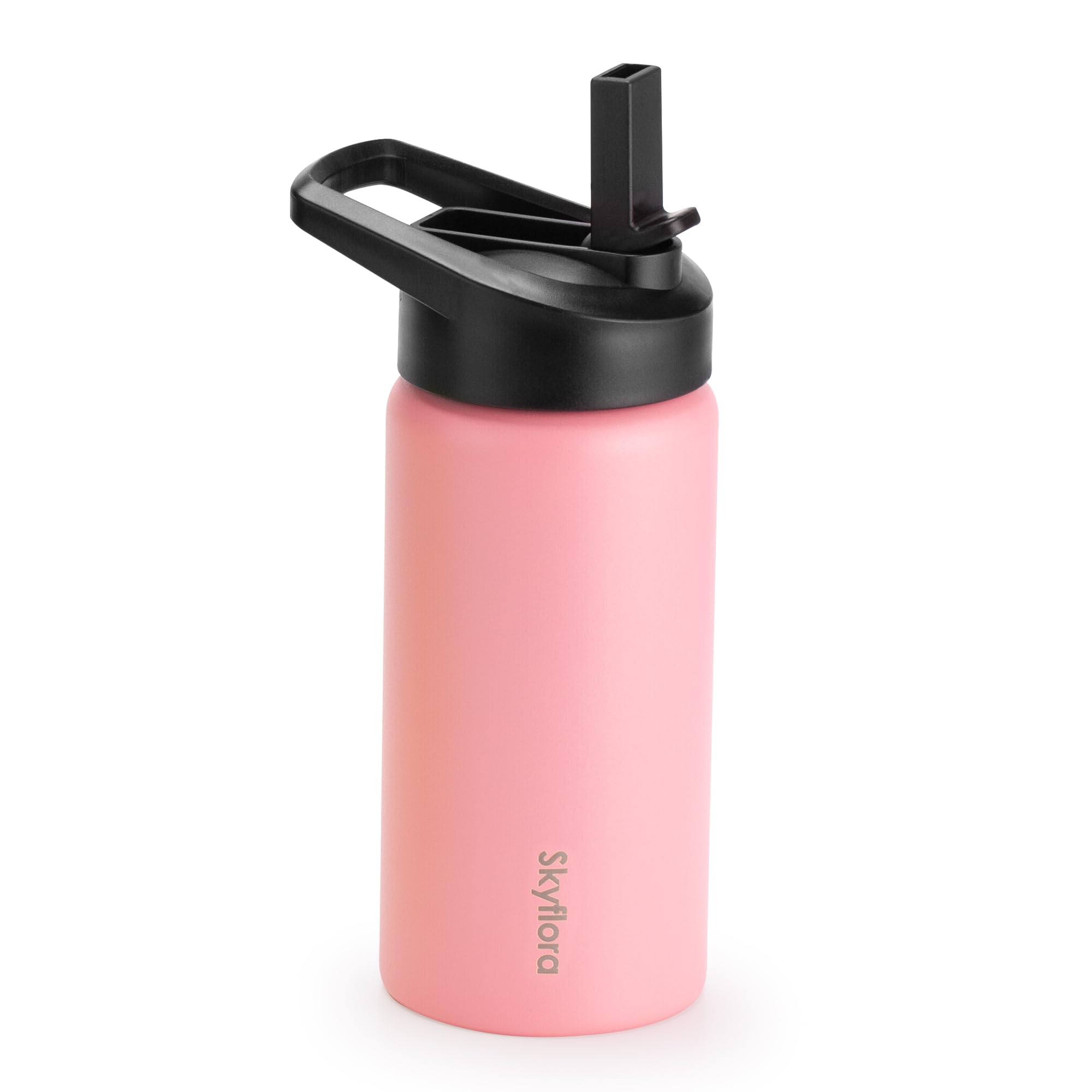 Kids Water Bottle with Straw, 16oz Cute Water Bottle, Single Wall 18/8 Stainless Steel, Dishwasher Safe & Leakproof, Reusable Gi