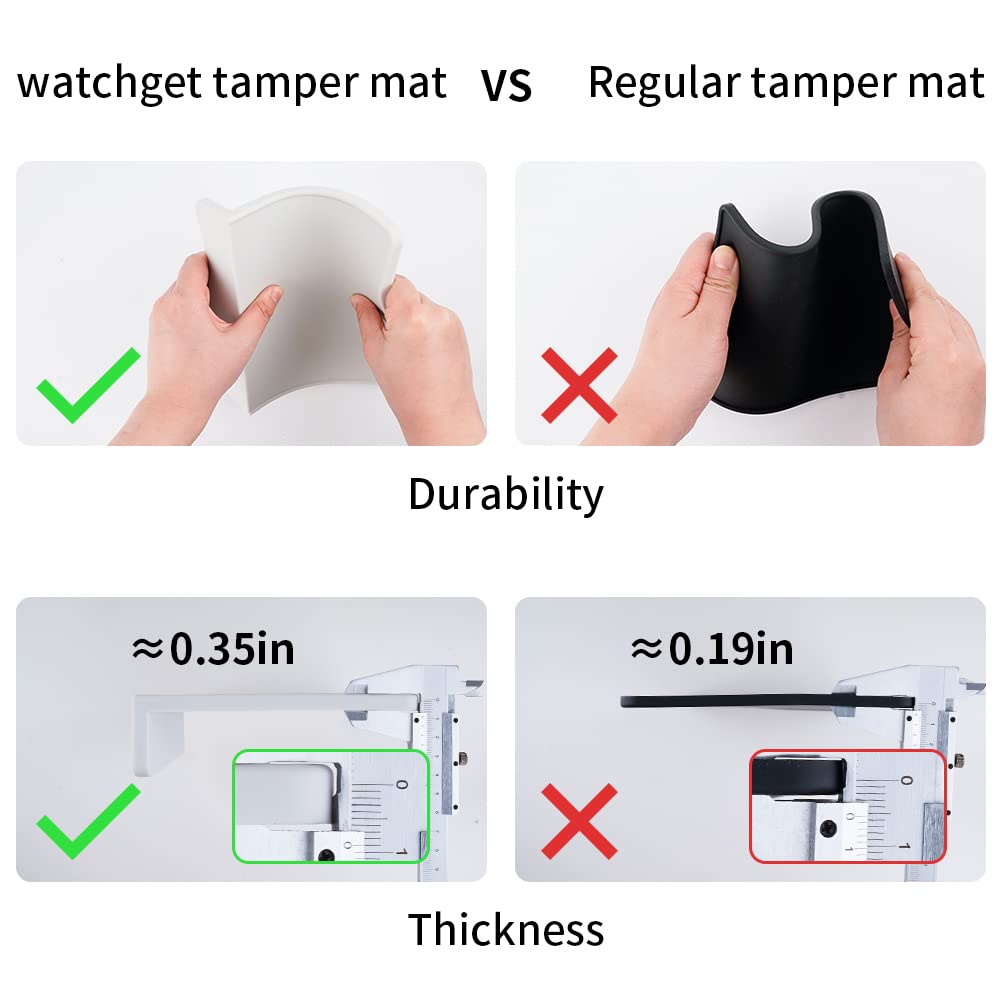 watchget Tamping Mat  Espresso Coffee Tamper Mat  Grey Silicone Food Grade Pad  Dustproof  Coffee Tamp Station  Espresso Accessory  Waterproof and Heat Resistant (8inX6in)