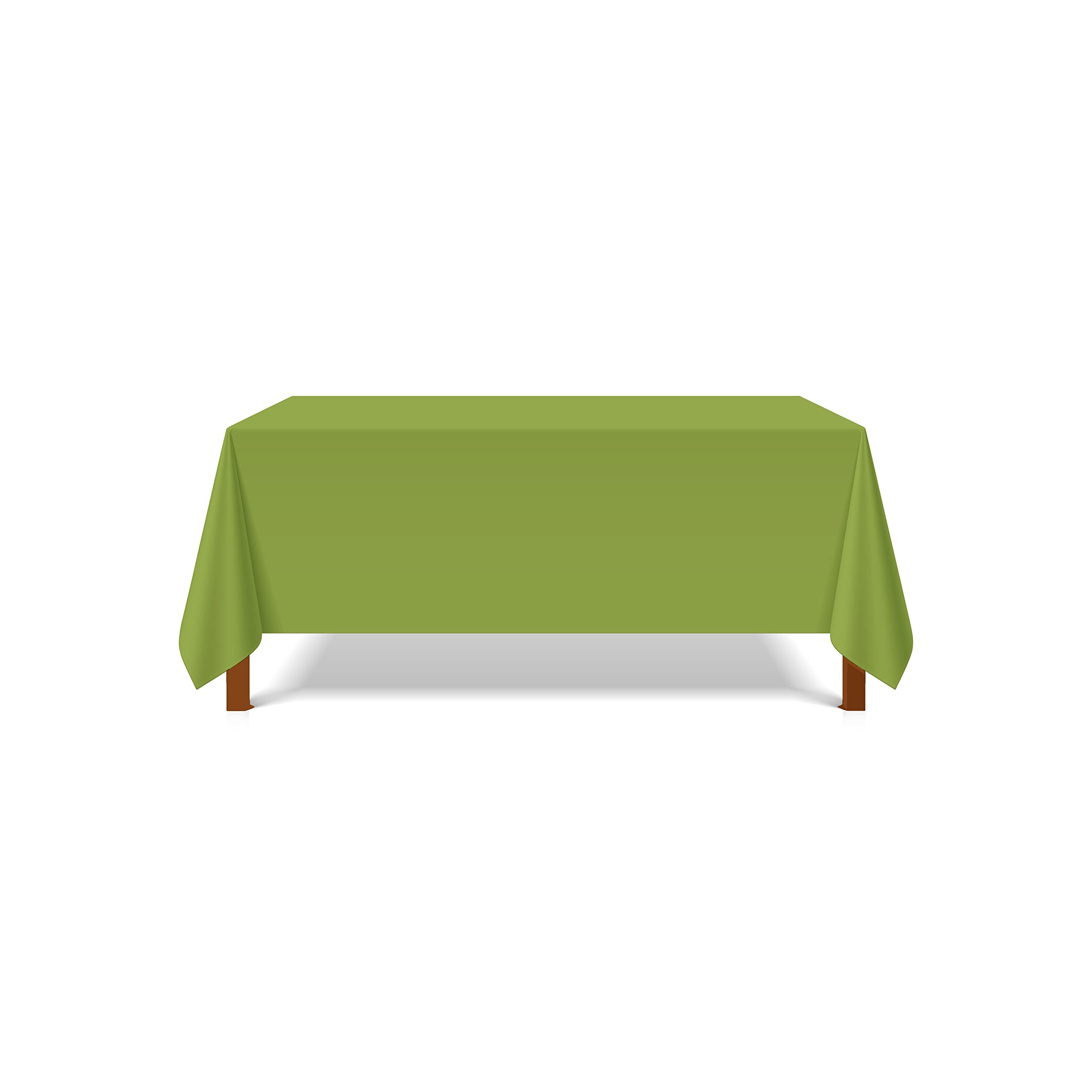 Pomp Apple Green 90 X 156 Premium Polyester Tablecloth  Wrinkle  Stain Resistant Easy Care Fabric  Fits 6Ft Rectangle Table
